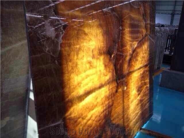 Golden Onyx Slab & Tiles, China Brown Onyx
