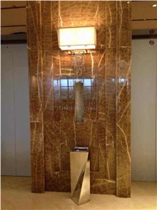 Golden Onyx Slab & Tiles, China Brown Onyx