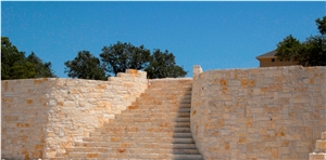 Autumn Blend Sandstone Apache Mix Retaining Wall & Staircase