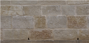 Sawed and Split Lueders Buff Limestone Installation Building & Walling