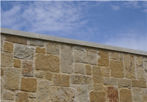 Sawn Cut Split Face Beige Roughback Lueders Limestone Castle Walling