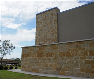 Sawn Cut Split Face Beige Roughback Lueders Limestone Castle Walling