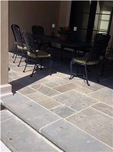 Bluestone Cut Stone Deck Stair Treads and Bluestone Patterned Flagstone