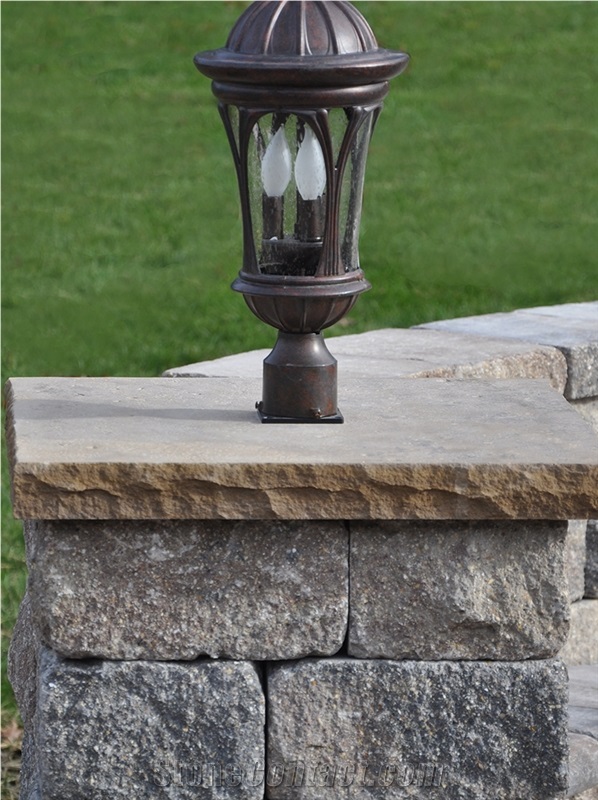 Chestnut Cut Stone - Chestnut Brown Limestone Grill Surround