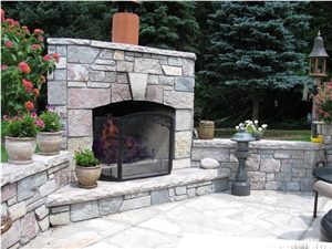 Chilton Limestone Rockfaced Finish Hearthstone and Cap