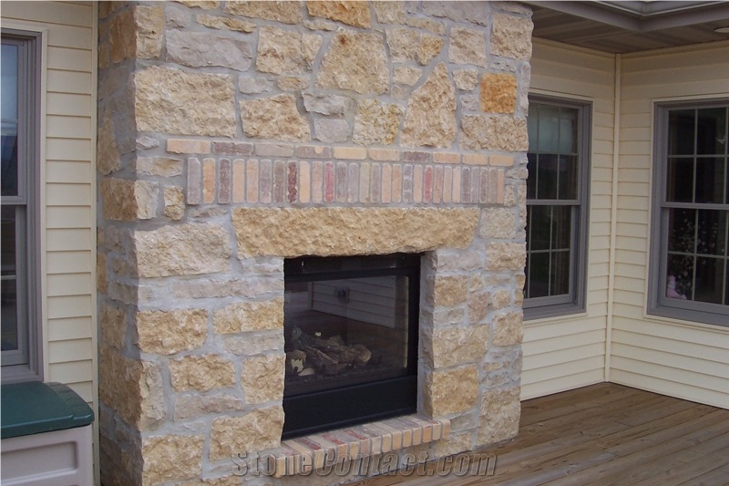Mill Creek Natural Cleft Cut Stone Header Fireplace Surround