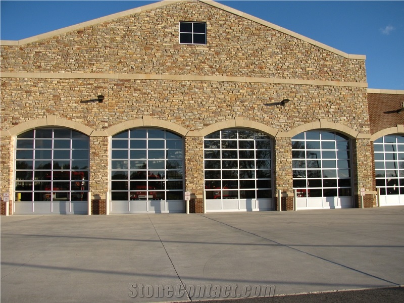 Silverdale Cut Stone Banding and Arches - Sanded Finish