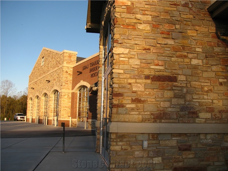 Silverdale Cut Stone Banding and Arches - Sanded Finish