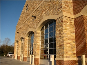 Silverdale Cut Stone Banding and Arches - Sanded Finish