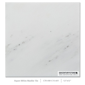 Small Veins Aspen White Marble Tile Pattern Collection