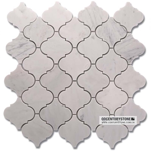 Statuary White Marble Lantern Shape Mosaic Backsplash Tile