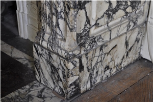 Beautiful Antique Louis Xvi Style Fireplace with Flutings Made Out Of Serravezza Marble