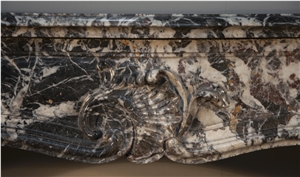 Louis Xv Period Fireplace Made Out Of Gris Sainte Anne Marble
