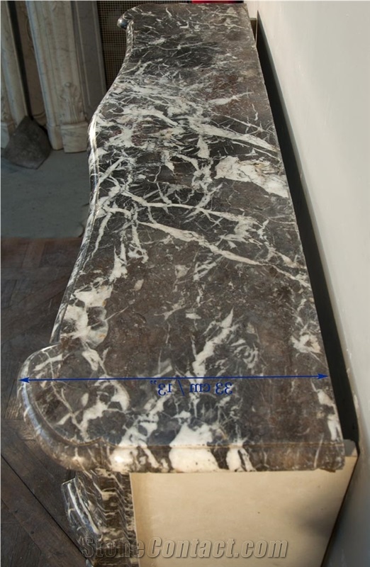 Louis Xv Period Fireplace Made Out Of Gris Sainte Anne Marble