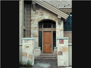Desert Blonde Sandstone Split-Face and Squares/Rectangles Wall Stones