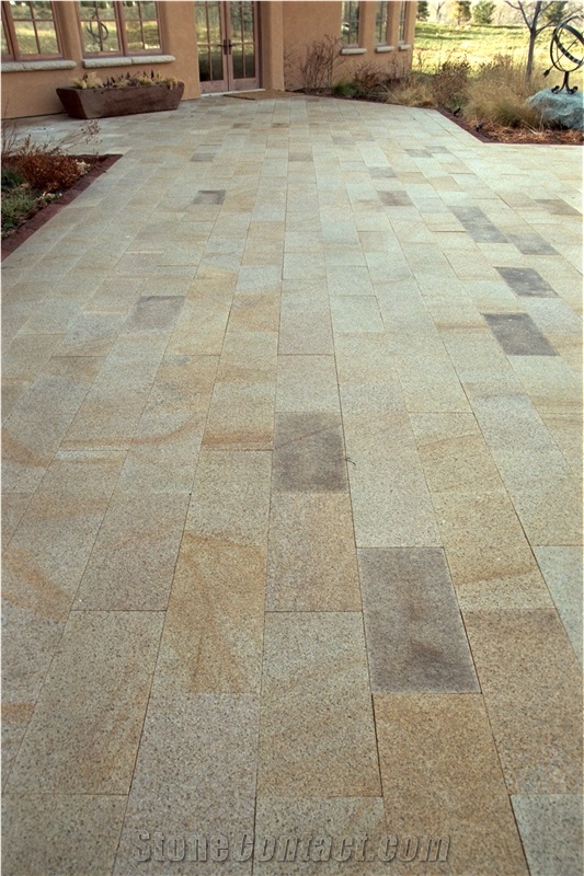 Peppercorn Granite Sawn and Combed Patio Pavers, Walkway Pavers
