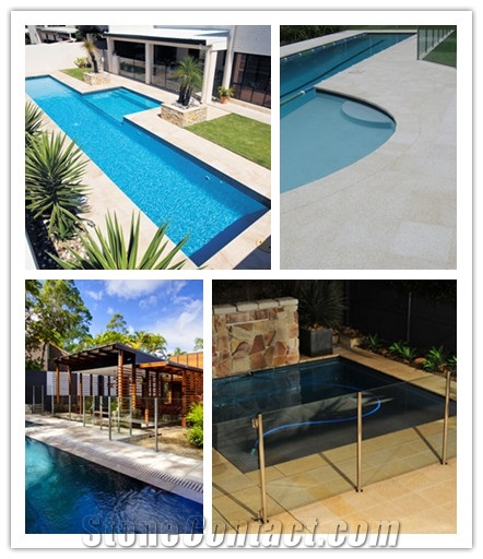 G682 Bullnose/Square Rebated Edging Swimming Pool Coping, China Yellow Granite