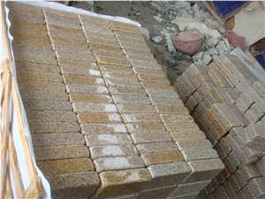 Granite Tumbled Cobble Stone,G682 Yellow Granite Cobble Stone