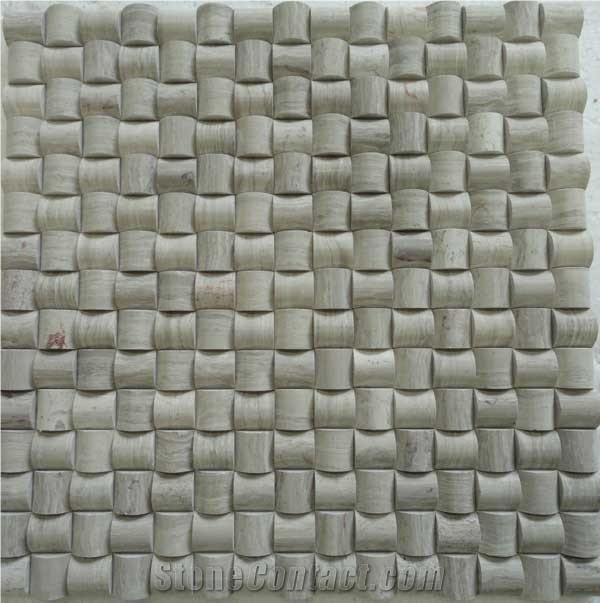 Grey Wood Vein Marble Mosaic