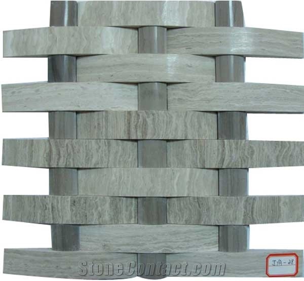 Grey Wood Vein Marble Mosaic