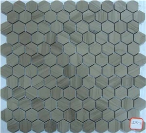 Grey Wood Vein Marble Mosaic