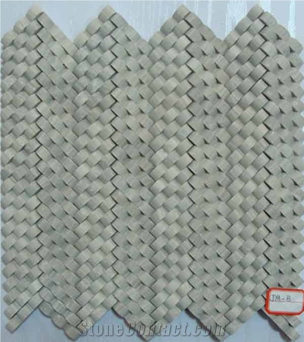 Grey Wood Vein Marble Mosaic