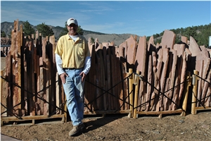 Lyons Red Sandstone Random Flagstone, Traditional Stacked Pallet Of Flagstone for Landscaping