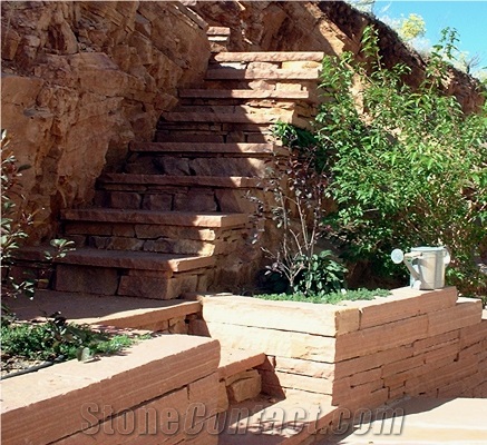Lyons Red Sandstone Rough Steps
