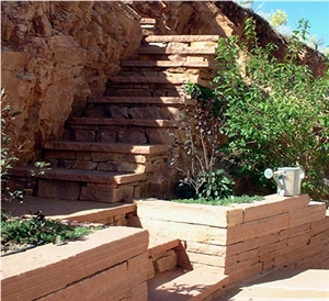Lyons Red Sandstone Rough Steps