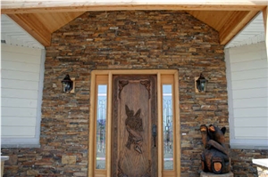 Autumn Flame Stone Full Bed Ledgestone