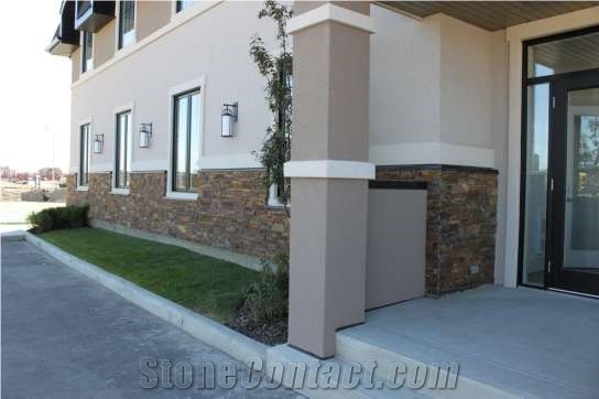 Autumn Flame Stone Full Bed Ledgestone
