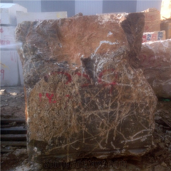 China Quarry Golden Onyx Brown Onyx Block