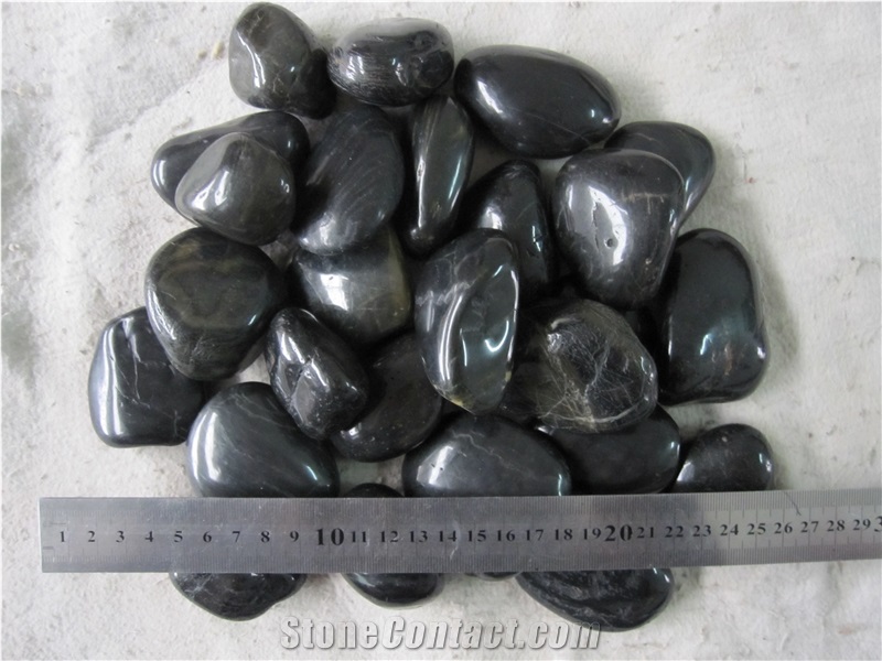 High Polished Black Pebbles ,Aa Grade Natural Pebbles
