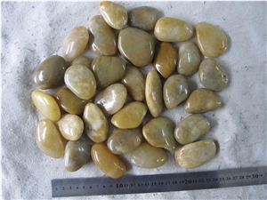 High Polished Yellow Pebbles,Aa Grade Natural Pebbles