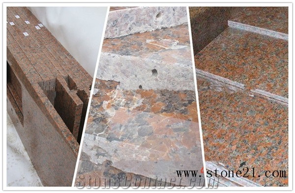 G562 Maple Red Granite Stairs,Red Granite Steps