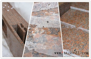 G562 Maple Red Granite Stairs,Red Granite Steps