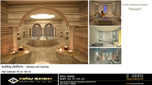 Equator Marmara Marble in Turkish Bath-Hammam Design, White Marble Bath Design