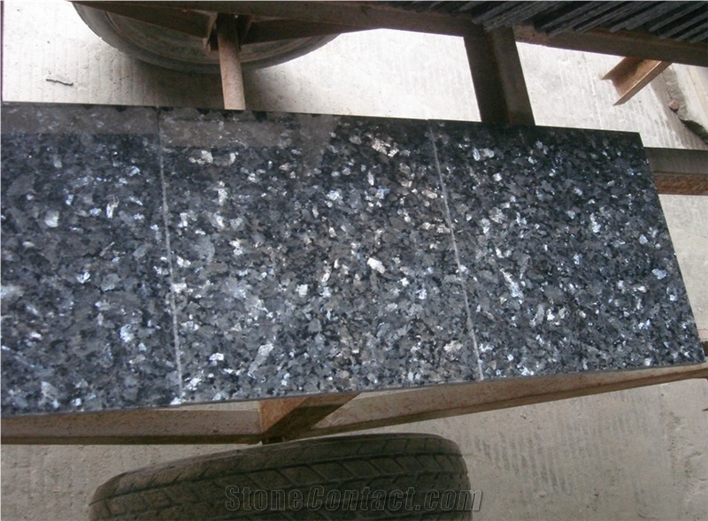 A Quality Blue Pearl Granite Slab Tile, Norway Labrador Blue Granite Polished Machine Cut Panel for Hotel Flooring,Wall Cladding