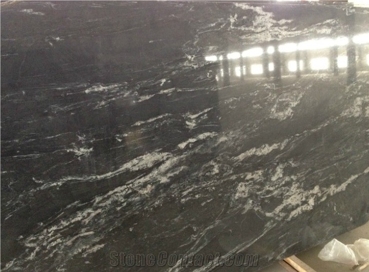 Athens Black Granite Polished Slabs, China Cosmos Black Granite Tiles for Garden Exterior Floor Paving