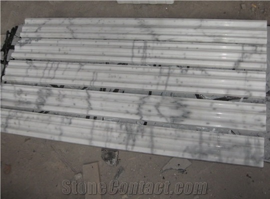 Guangxi White Marble Interior Builing Stone Border Lines,Dome Mouldings,White Pencil Lines