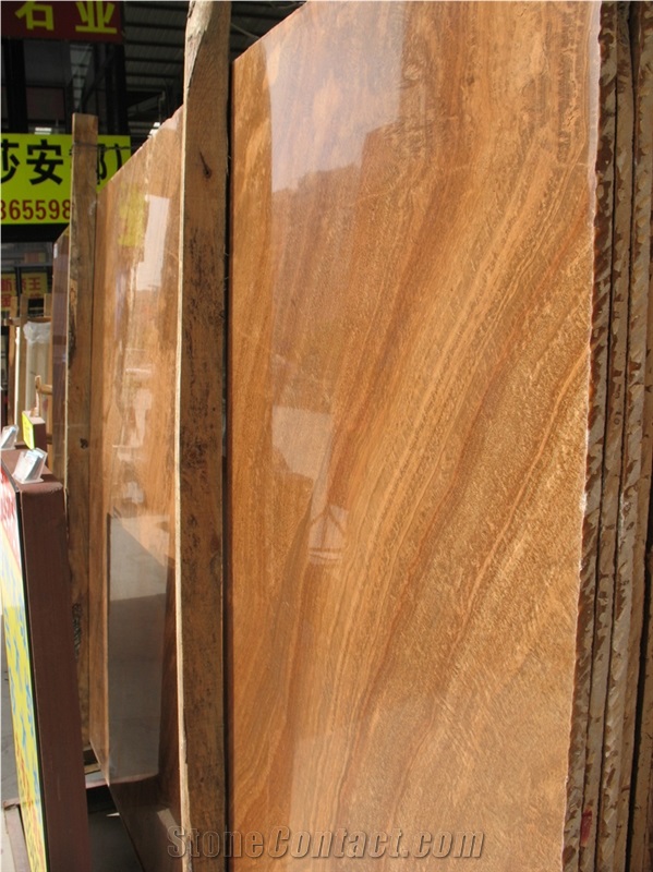 Royal Imperial Golden Wood Vein Marble Slabs Polished,Machine Cutting Tiles Panel for Hotel Reception Desk,Lobby Floor Paving
