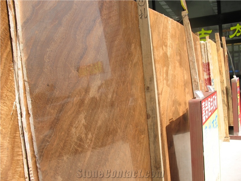 Royal Imperial Golden Wood Vein Marble Slabs Polished,Machine Cutting Tiles Panel for Hotel Reception Desk,Lobby Floor Paving