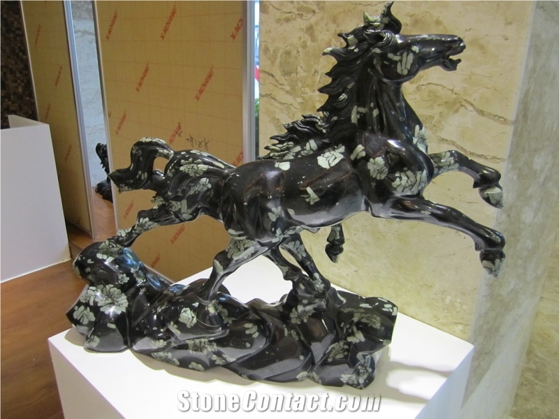 Seashell Black Marble Hand Carved Art Works Interior Home Decoration,Creative Design