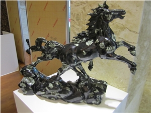 Seashell Black Marble Hand Carved Art Works Interior Home Decoration,Creative Design