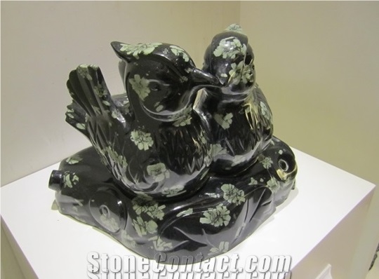 Seashell Black Marble Hand Carved Art Works Interior Home Decoration,Creative Design
