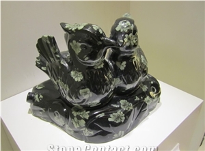 Seashell Black Marble Hand Carved Art Works Interior Home Decoration,Creative Design