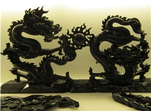 Seashell Black Marble Hand Carved Art Works Interior Home Decoration,Creative Design