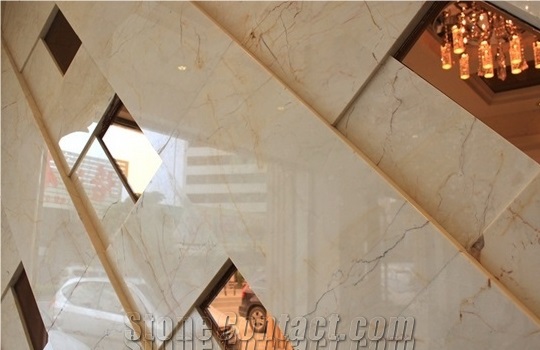 Sofitel Gold Marble Slabs Polished Tiles for Interior Walling, Cladding Panel, Turkey Beige Marble Floor Covering Pattern