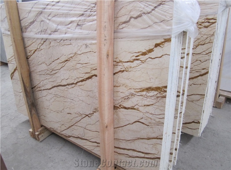 Sofitel Gold Marble Slabs Polished Tiles for Interior Walling, Cladding Panel, Turkey Beige Marble Floor Covering Pattern
