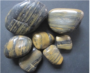 Tiger Skin Natural Granite Pebble Polished Gravel,River Stone in Good Price